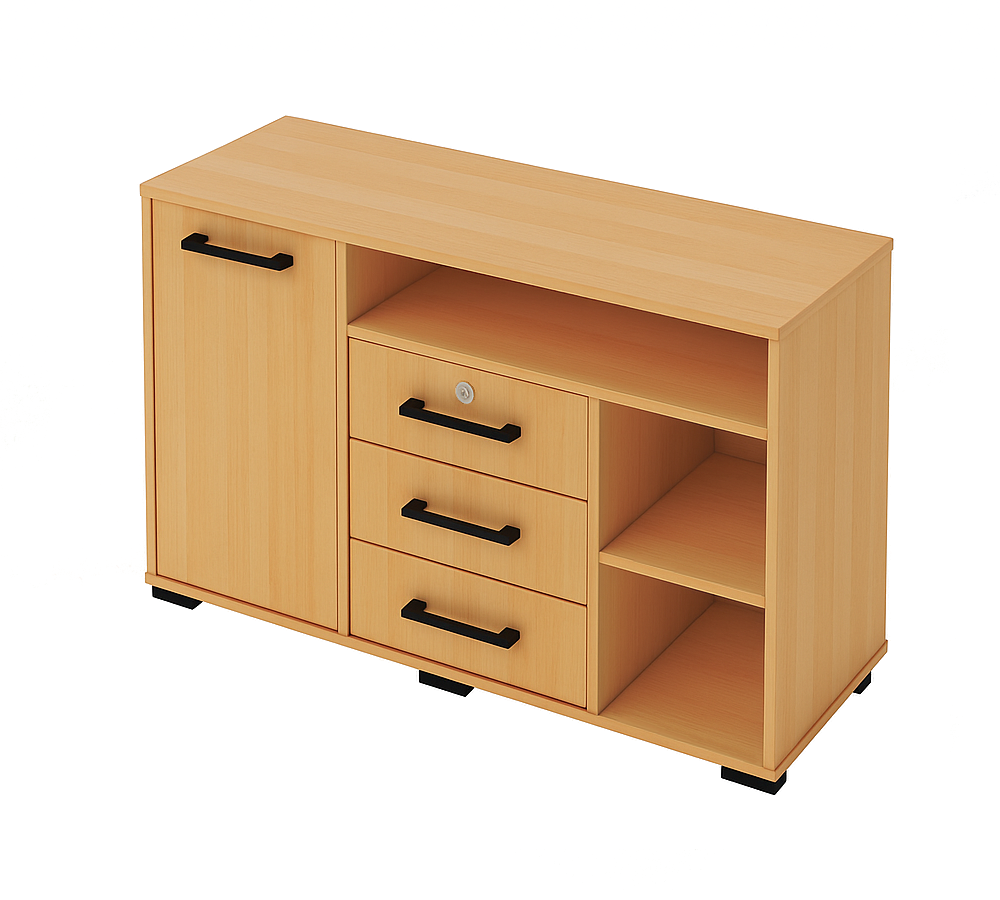 Тумба лівостороння, з дверкою та шухлядами, ЛЕЛЕКА, 1100х400х680 мм.